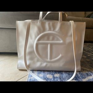 White Large Telfar tote bag